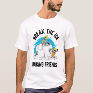 Breek het ijs waardoor vrienden Mannen wit T-shirt