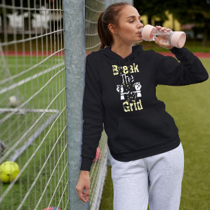 Breek het raster Moderne kat typografie minimalist Hoodie