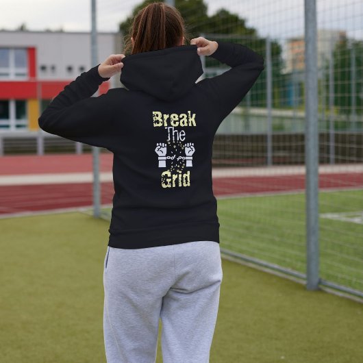 Breek het raster Moderne kat typografie minimalist Hoodie