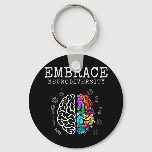 Breek het shirt van de neurodiversiteit uit. Deze  Sleutelhanger (Voorkant)