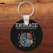 Breek het shirt van de neurodiversiteit uit. Deze  Sleutelhanger (Voorkant)