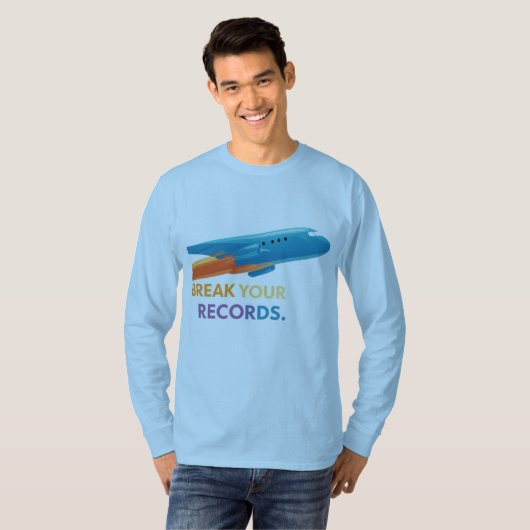 "Breek je records" T-shirt (Voorkant volledig)