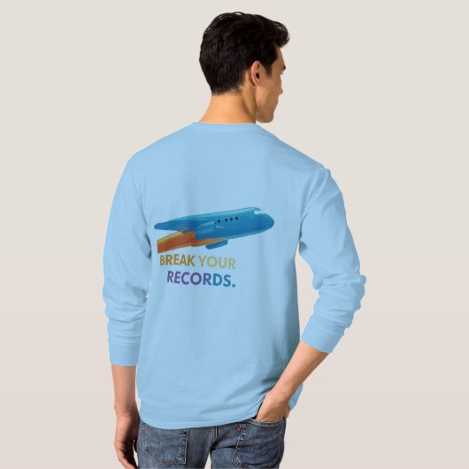 "Breek je records" T-shirt (Achterkant volledig)