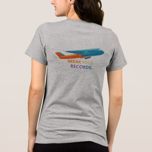 "Breek je records" Tri-Blend Shirt (Achterkant)