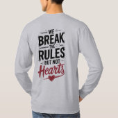 Breek regels, niet harten typografie t-shirt (Achterkant)