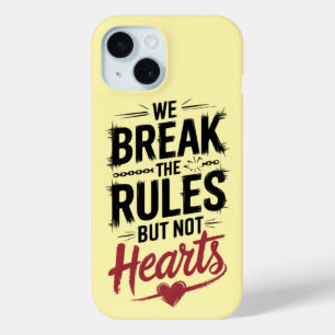 Breek regels, niet harten: vet telefoonhoesje iPhone 15 case