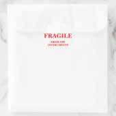 BREEKBAAR DELICATE INSTRUMENTEN verzendlabel Ronde Sticker (Tas)