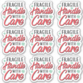 Breekbaar handvat met het etiket van de Verpakking Sticker (Voorkant)
