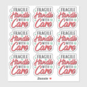 Breekbaar handvat met het etiket van de Verpakking Sticker (Vel)