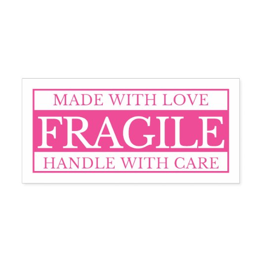 Breekbaar handvat met zorg 2,15" x 0,78" stempel (Design)