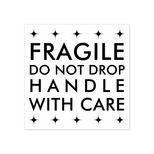 Breekbaar handvat met zorg Custom Rubber Stamp Rubberstempel (Afrduk)