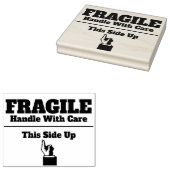 Breekbaar handvat Met zorg deze kant op hand Rubberstempel (Gestempeld)