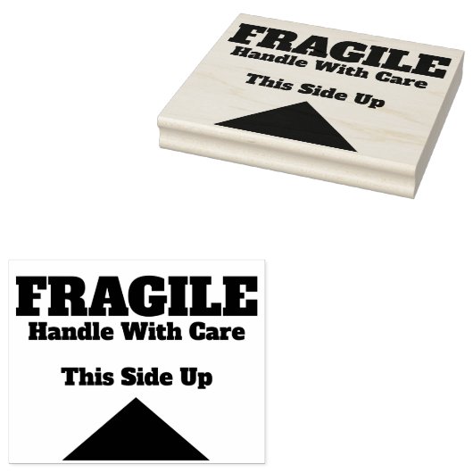 Breekbaar handvat Met zorg deze zijpijl omhoog Rubberstempel (Gestempeld)