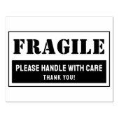 Breekbaar handvat met zorg mailen en verpakken rubberstempel (Afrduk)