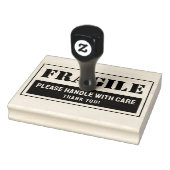 Breekbaar handvat met zorg mailen en verpakken rubberstempel (Stempel)