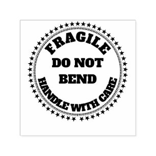 Breekbaar handvat met zorg niet buigen rond  zelfinktende stempel