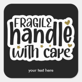 Breekbaar handvat met zorg sticker