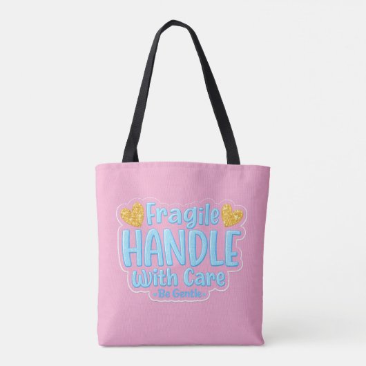 💖 Breekbaar – Hanteer Met Zorg Tote Tas 👜✨ (Achterkant)