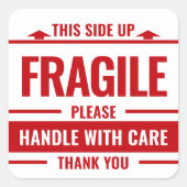 Breekbaar Klein Rood Label Verzendwaarschuwing Sti (Voorkant)