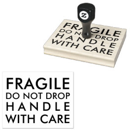 Breekbaar Laat het handvat niet vallen met een rub Rubberstempel