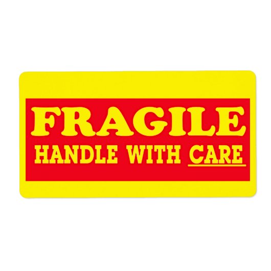 Breekbaar - Label voor verzending met zorgvuldige (Voorkant)