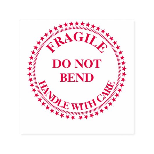 Breekbaar niet buigen rond rode DIY Zelfinktende Stempel (Design)