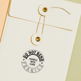 Breekbaar, niet buigen, verpakking rubberstempel