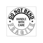 Breekbaar, niet buigen, verpakking rubberstempel (Afrduk)