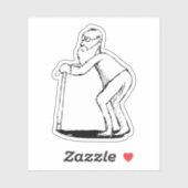 Breekbaar oud Man met rietschets Sticker (Vel)