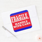 Breekbaar verzendlabel vierkante sticker (Envelop)