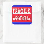 Breekbaar verzendlabel vierkante sticker (Tas)