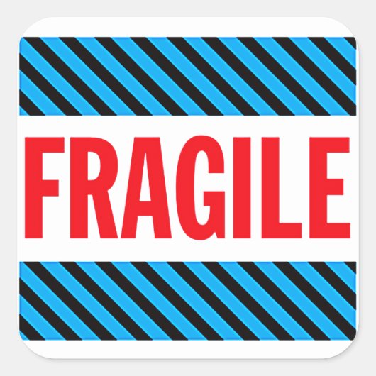 Breekbaar verzendlabel vierkante sticker (Voorkant)