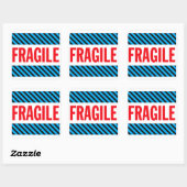 Breekbaar verzendlabel vierkante sticker (Vel)