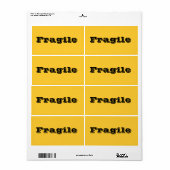 Breekbare bewegende labels in geel Sinaasappel (Full Sheet)