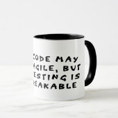 breekbare code onbreekbaar testen mok (Voorkant rechts)