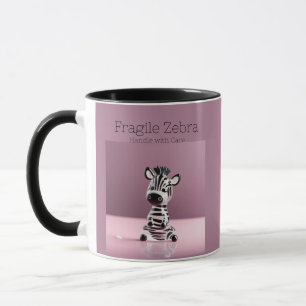 Breekbare Zebra: Handvat met de Mok van de Zorg