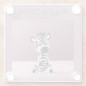 Breekbare Zebra: zorgvuldig hanteren Glazen Onderzetter (Achterkant)