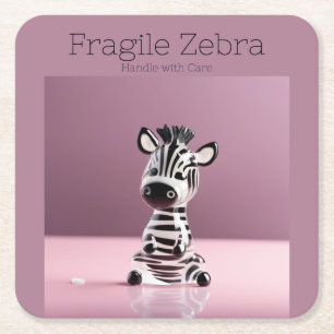 Breekbare Zebra: zorgvuldig hanteren Kartonnen Onderzetters