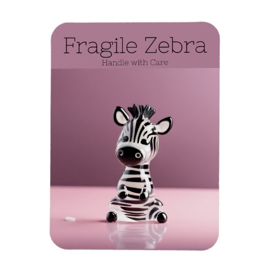 Breekbare Zebra: zorgvuldig hanteren Magneet (Verticaal)
