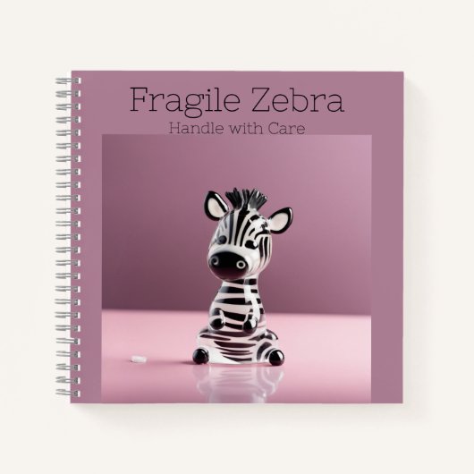 Breekbare Zebra: zorgvuldig hanteren Notitieboek (Voorkant)