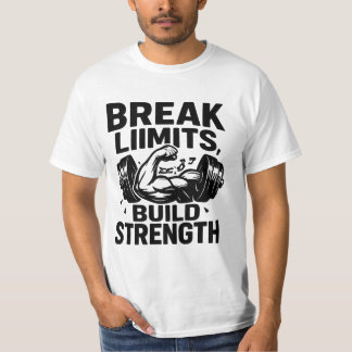 Breekgrenzen bouwen kracht op | Mannen Motivatie T-shirt