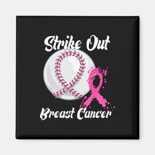 Breekkankerbestrijding Baseball Fighting Awareness Magneet (Voorkant)