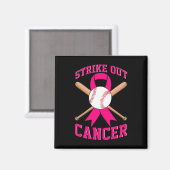 Breekkankerbestrijding Baseball Fighting Awareness Magneet (Voorkant / Achterkant)