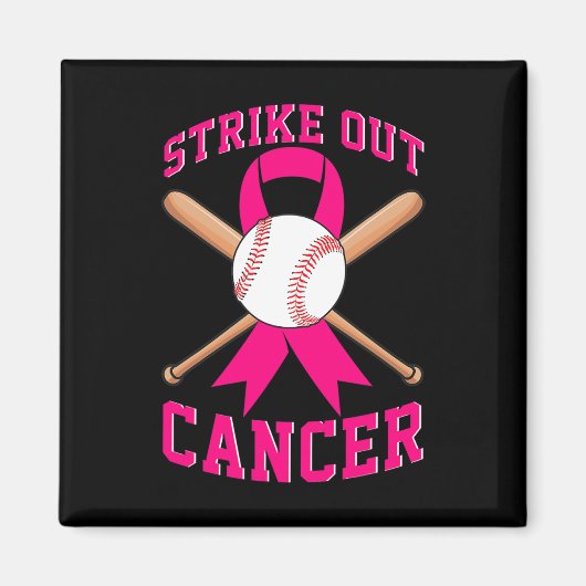 Breekkankerbestrijding Baseball Fighting Awareness Magneet (Voorkant)