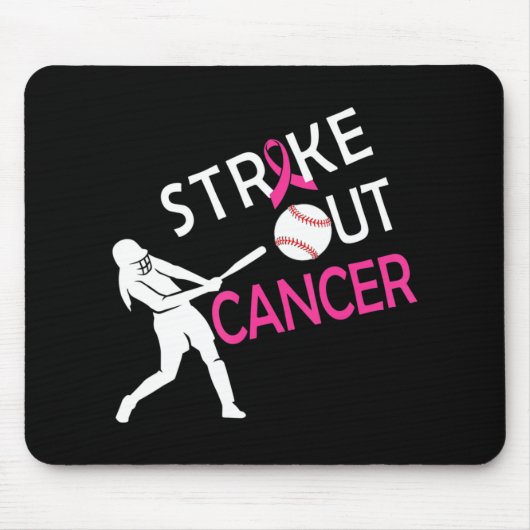 Breekkankerbestrijding Baseball Fighting Awareness Muismat (Voorkant)