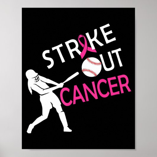 Breekkankerbestrijding Baseball Fighting Awareness Poster (Voorkant)