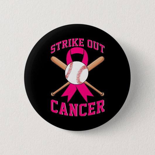 Breekkankerbestrijding Baseball Fighting Awareness Ronde Button 5,7 Cm (Voorkant)