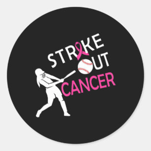 Breekkankerbestrijding Baseball Fighting Awareness Ronde Sticker