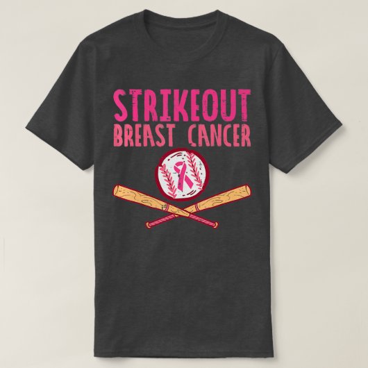 Breekkankerbestrijding Baseball Fighting Awareness T-shirt (Design voorkant)