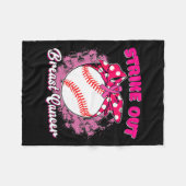 Breekkankerbewustmaking Baseball Fight Fleece Deken (Voorkant (Horizontaal))